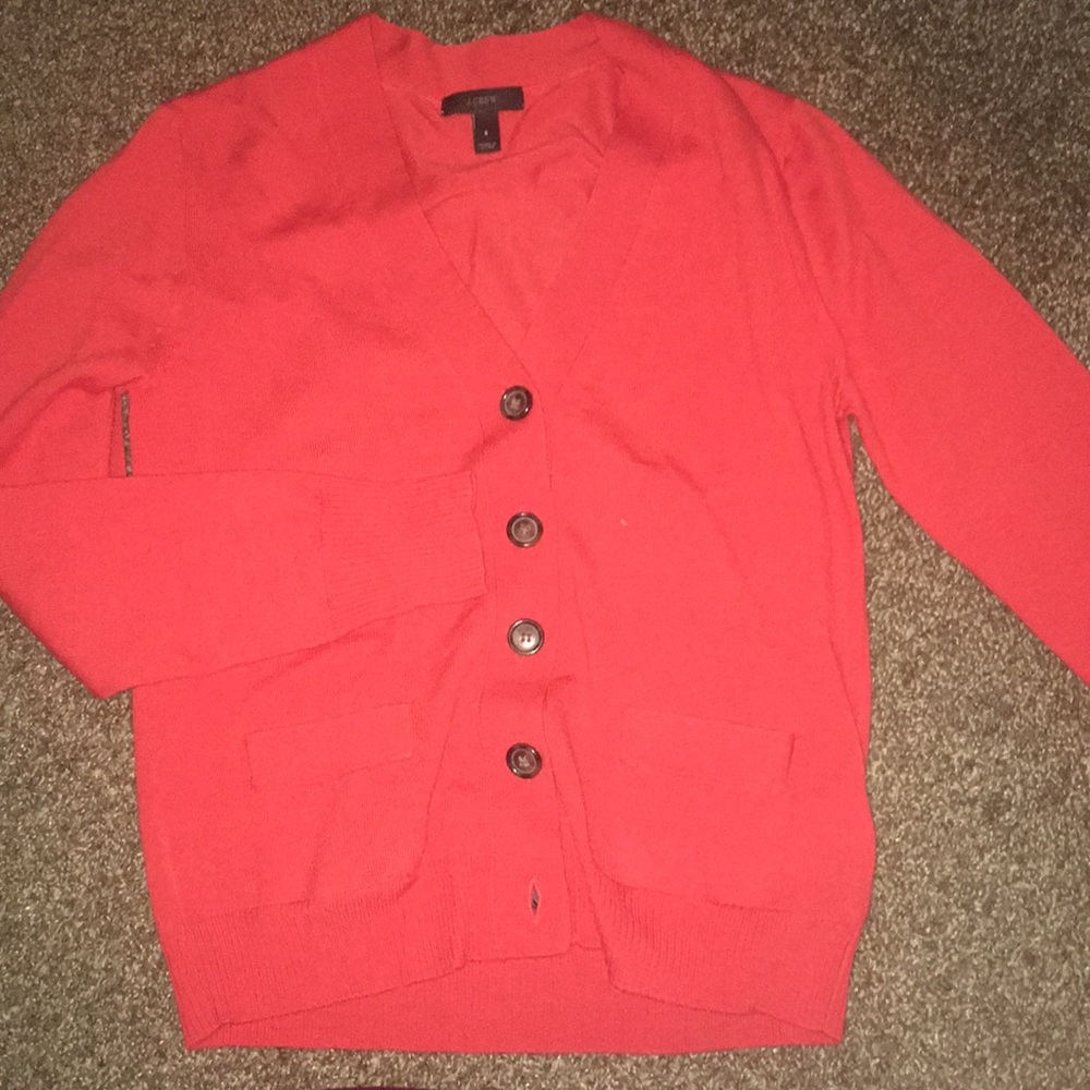 Jcrew coral cardigan